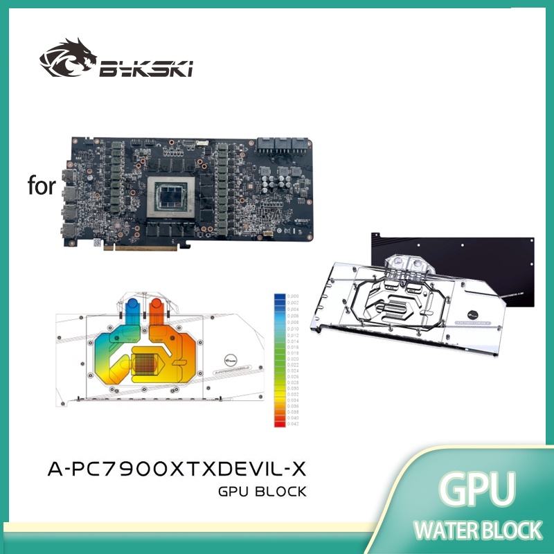 Rx 7900 Xtx 24Gb Video Card - Bykski A-PC7900XTXDEVIL-X GPU-waterblok voor PowerColor Red