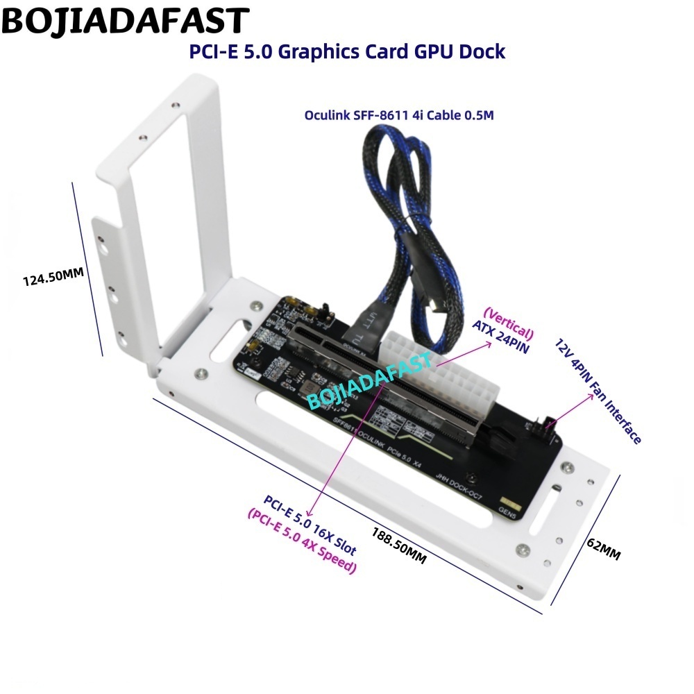 Oculink Egpu Dock Graphics Card - PCI-E 5.0 16X GEN5 Adapterkaart OcuLink